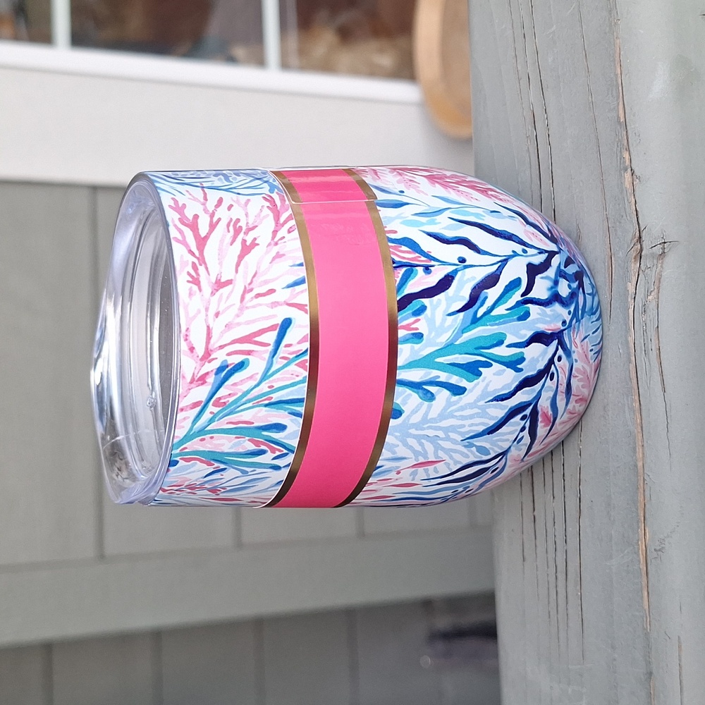 NWT Lily Pulitzer Insulated Stemless Coffee Tumbler in Kaleidoscope Coral - Picture 5 of 6